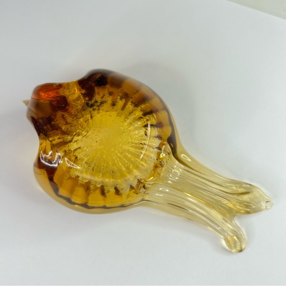 Vintage Amber Glass Hand Blown Small Dish - Picture 3 of 8